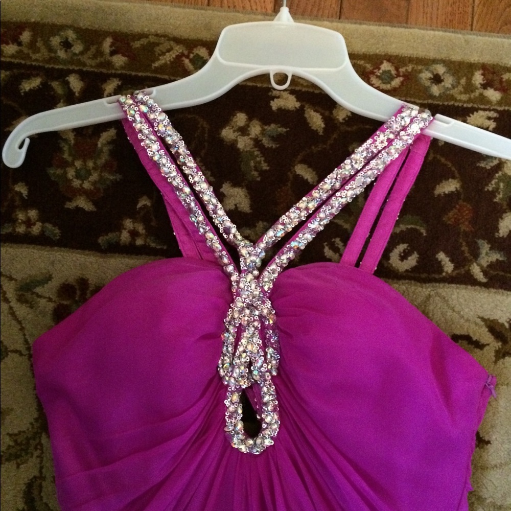 Fuchsia Prom Dress - Picture 3 of 5